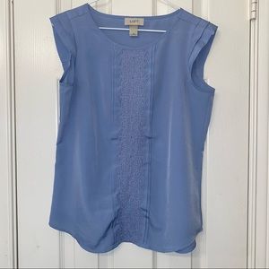 Loft : Cap sleeve blouse : baby/powder blue : size XS
